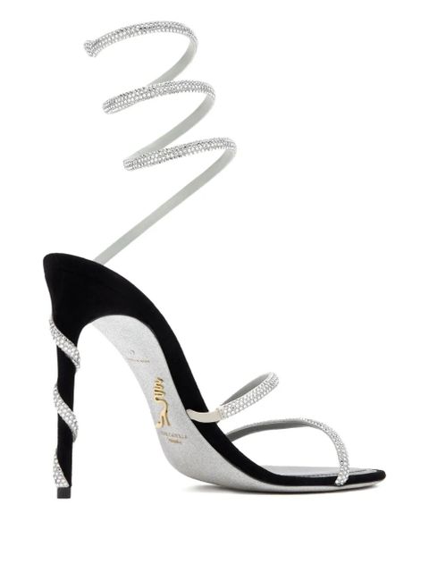 René Caovilla 105mm Margot spiral-embellished sandals - Black