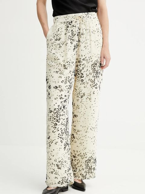 Calvin Klein spodnie damskie kolor beżowy proste high waist LV044B913G - zdjęcie produktu nr 1