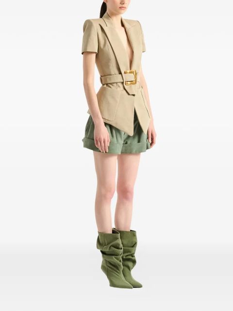 Balmain Anthem belted gabardine jacket - Neutrals