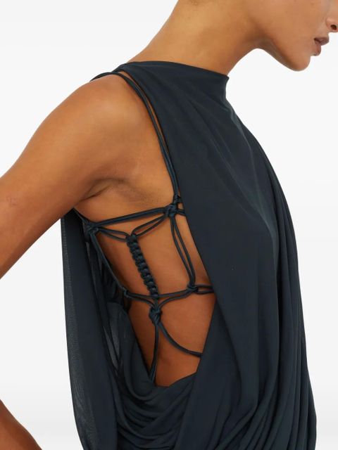 Christopher Esber Macrame silk knot top - Grey