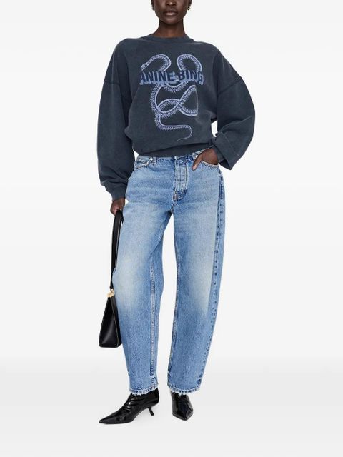 ANINE BING snake print sweatshirt - Grey