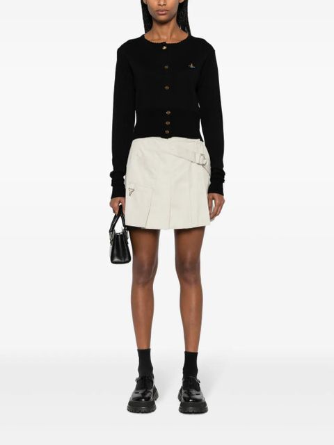 Vivienne Westwood Bea logo-embroidered cropped cardigan - Black