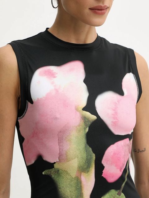 Stine Goya sukienka 0 kolor czarny midi dopasowana SG-AW25-D104-2244