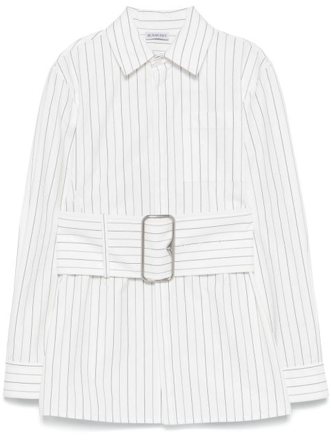 Burberry striped cotton shirt - White - zdjęcie produktu nr 1