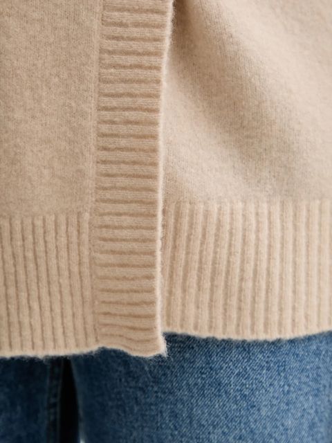 ISABELLE BLANCHE kardigan z dodatkiem wełny damski kolor beżowy IS25FW-M152-F007