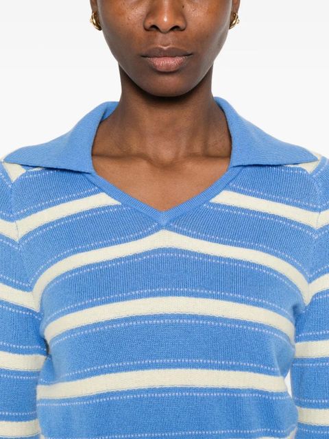 Guest In Residence Port button striped sweater - Blue