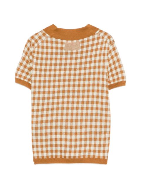 Guest In Residence gingham knitted top - Brown - zdjęcie produktu nr 2