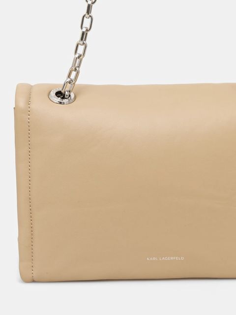 Karl Lagerfeld torebka skórzana kolor beżowy A1W30173