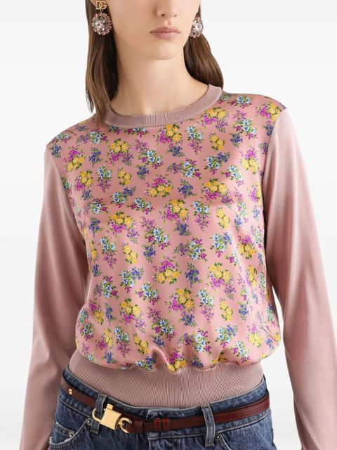 Dolce & Gabbana floral-print sweater - Pink