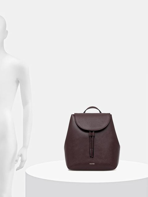 Calvin Klein plecak damski kolor bordowy mały gładki LV04F3297G