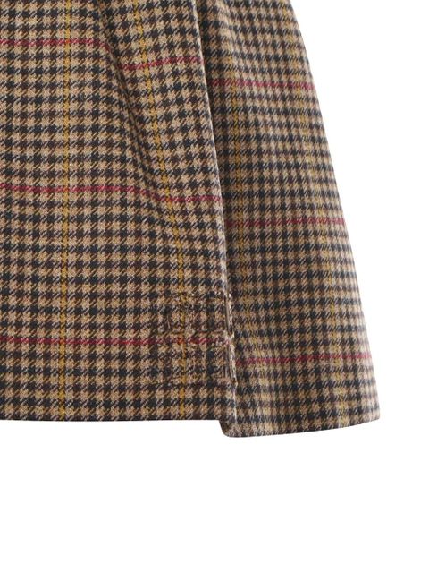 Miu Miu check gathered mini skirt - Brown