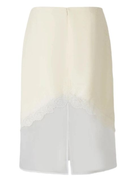 Jil Sander asymmetric lace midi skirt - Neutrals