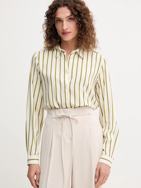 United Colors of Benetton koszula damska kolor beżowy regular z kołnierzykiem klasycznym 5T17DQ0AZ - zdjęcie produktu nr 1