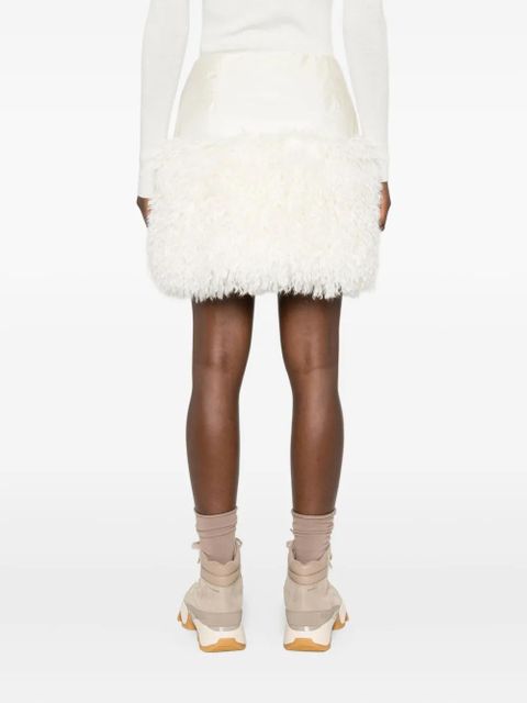Moncler fluffy-trim skirt - Neutrals