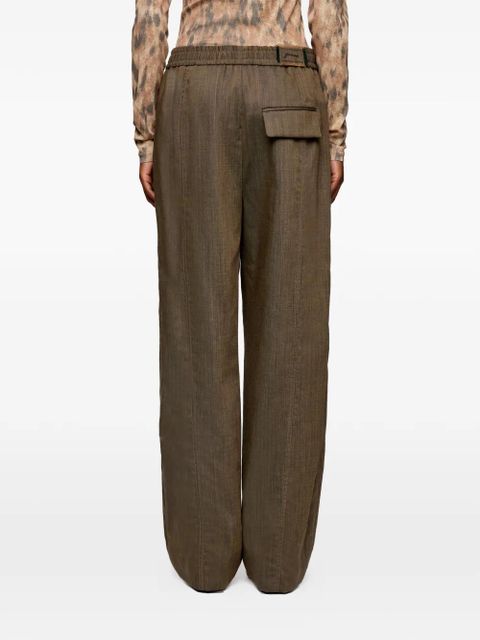 GANNI elastic-waistband trousers - Brown
