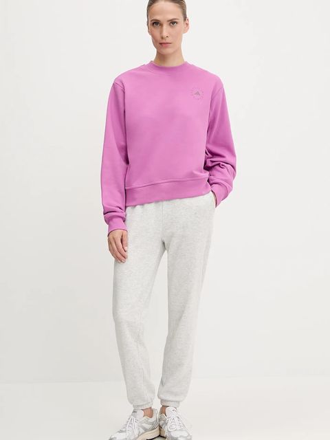 adidas by Stella McCartney bluza bawełniana damska kolor różowy z aplikacją JJ0151 - zdjęcie produktu nr 2