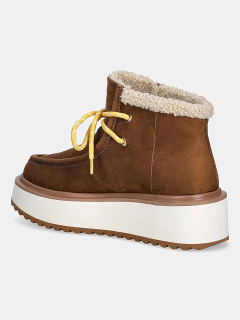 Love Moschino botki damskie kolor brązowy na platformie lekko ocieplone JA21116L0NJAW210