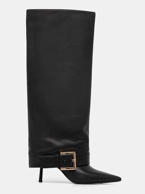 Answear.LAB kozaki skórzane kolor czarny na szpilce