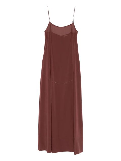 St. Agni sheer slip straps maxi dress - Brown