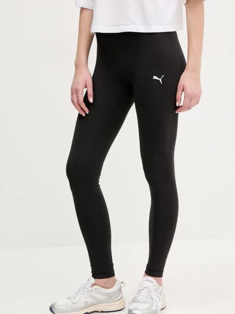 Puma legginsy damskie kolor czarny gładkie 682424