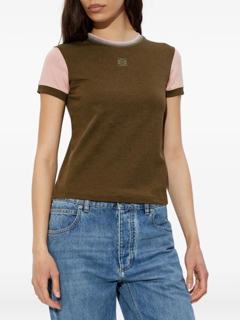LOEWE embroidery colour-block t-shirt - Green