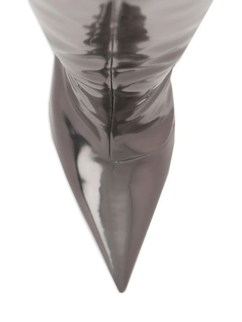 Amina Muaddi 95mm Fiona boots - Silver