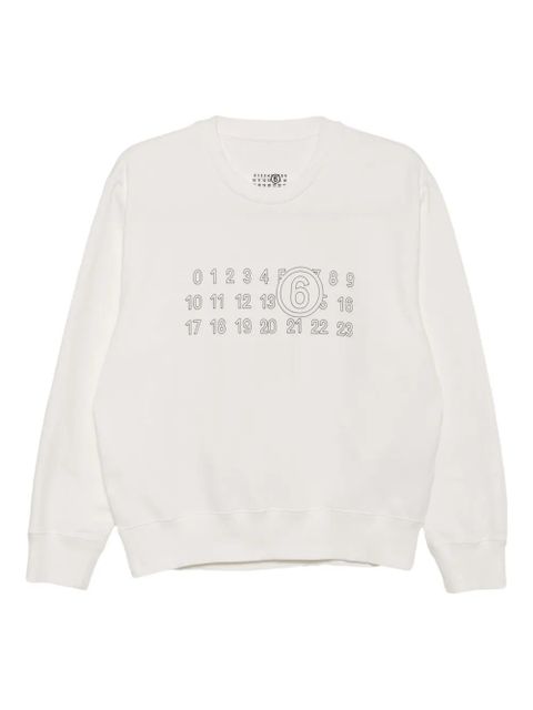 MM6 Maison Margiela logo-print cotton sweatshirt - White - zdjęcie produktu nr 1