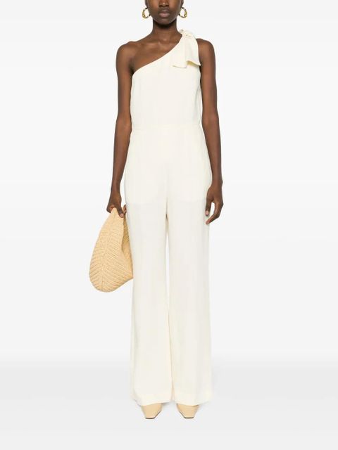 Chloé one-shoulder linen jumpsuit - Yellow