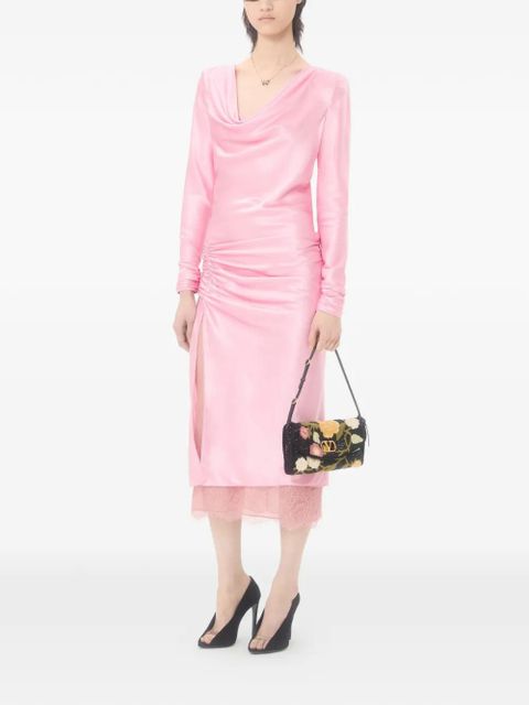 Valentino Garavani Valentino Garavani DeVain Small Embroidered Shoulder Bag - Black