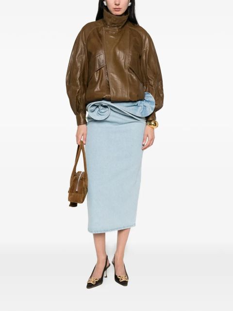 Magda Butrym rose-detail midi skirt - Blue - zdjęcie produktu nr 2