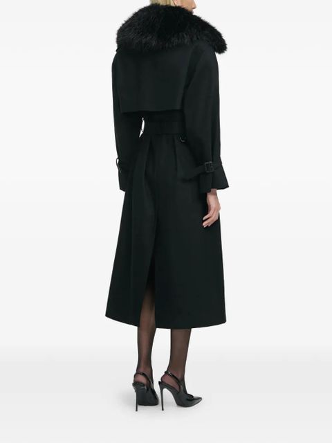 Self-Portrait belted trench coat - Black