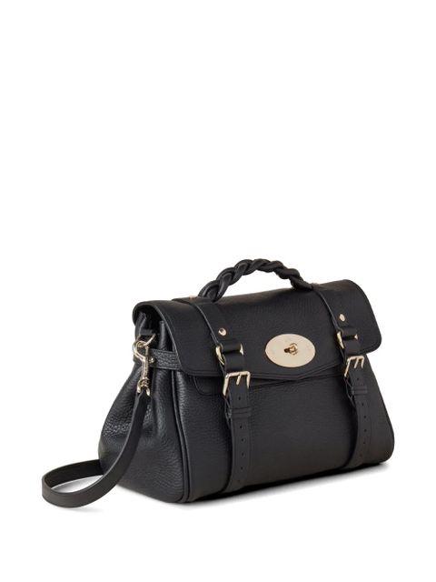 Mulberry Alexa braided handle buckle tote bag - Black