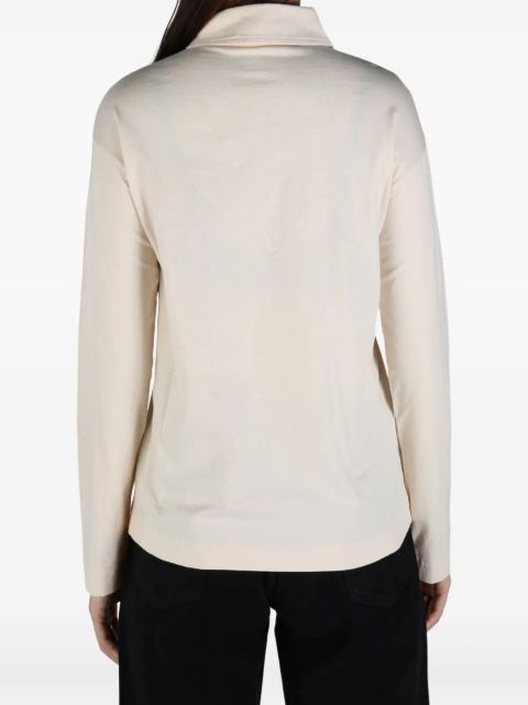The Row half-front buttoned polo top - Neutrals