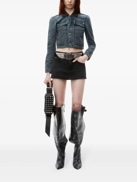 Alexander Wang mid-rise denim skort - Black