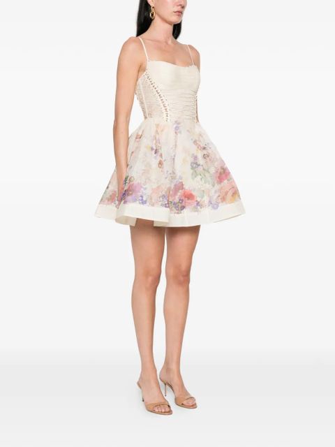 ZIMMERMANN floral corset mini dress - Neutrals