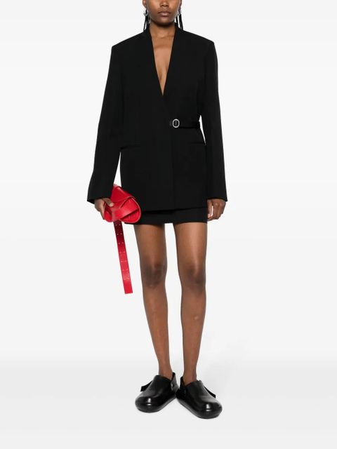 Jil Sander collarless belted blazer - Black