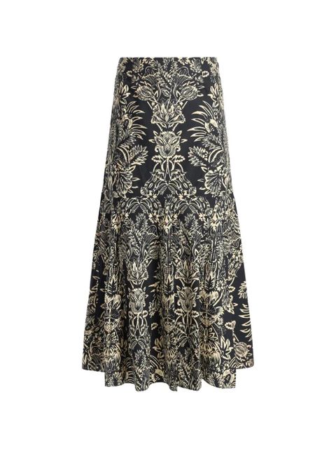 Ulla Johnson Clarisse floral midi skirt - Black - zdjęcie produktu nr 2