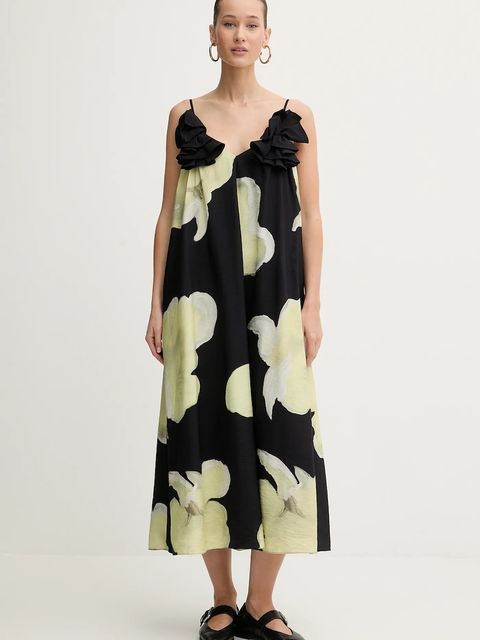 Stine Goya sukienka kolor czarny midi prosta SG-PS26-D207-2450 - zdjęcie produktu nr 1