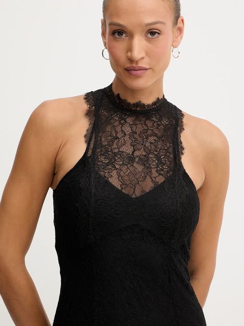 Twinset sukienka kolor czarny maxi rozkloszowana 252TT2263