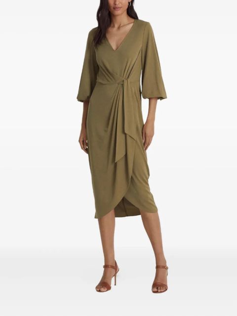 Lauren Ralph Lauren tie-waist V-neck asymmetrical dress - Green - zdjęcie produktu nr 2