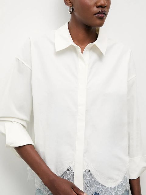 Answear.LAB koszula bawełniana damska kolor biały relaxed z kołnierzykiem klasycznym - zdjęcie produktu nr 1