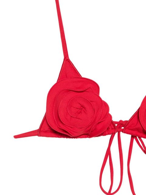 La Reveche Sanya floral-appliqué bikini - Red