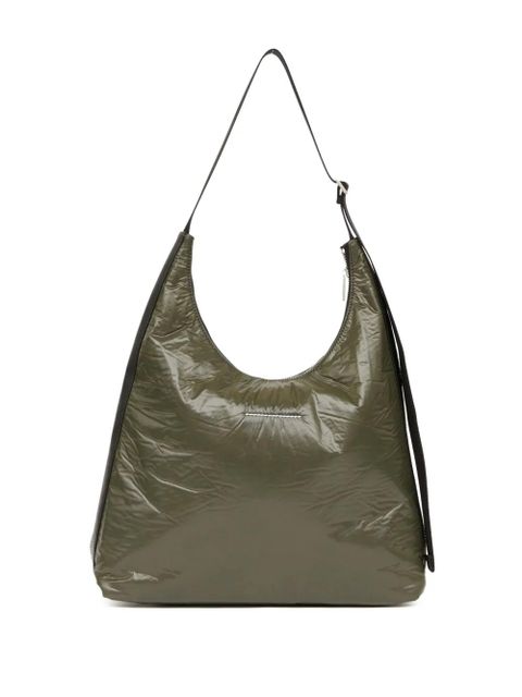 MM6 Maison Margiela large padded lightweight numbers patch shoulder bag - Green