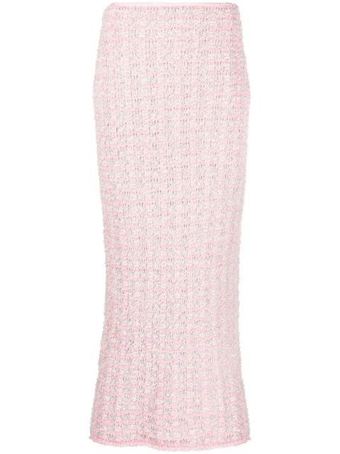 Balenciaga Back-to-Front bouclé long skirt - Pink