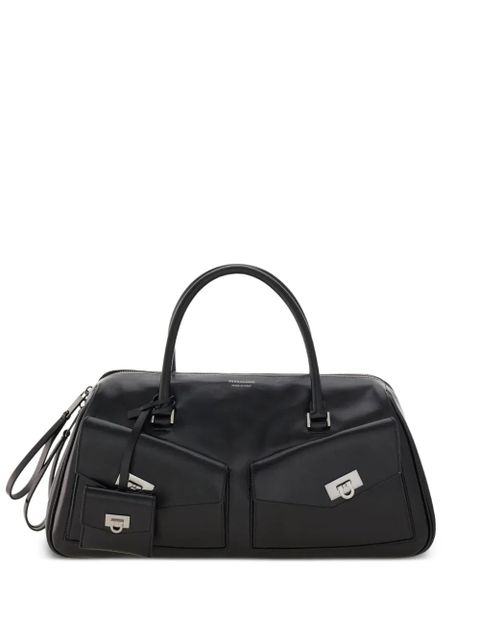 Ferragamo medium leather flap-pockets tote bag - Black - zdjęcie produktu nr 1