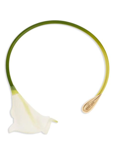 Cult Gaia calla lily choker necklace - White