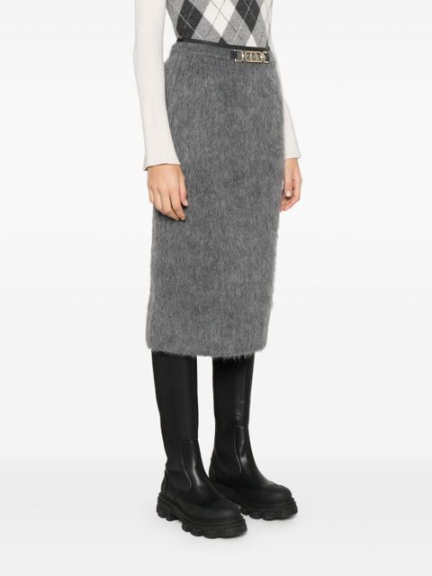 Moncler brushed-effect midi skirt - Grey