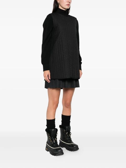 Moncler quilted pleated mini dress - Black
