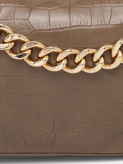 Twinset torebka skórzana kolor czerwony 252TD8252