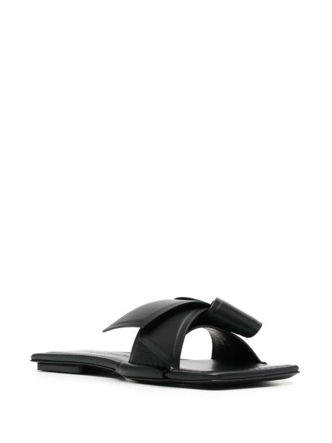 Acne Studios bow-detailing leather slides - Black